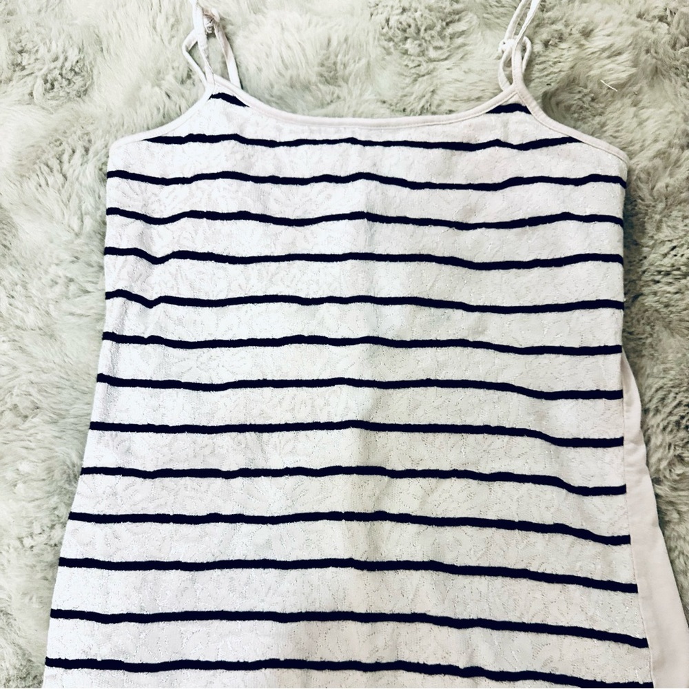 LOFT White & Black Lace Tank Top size XS GUC